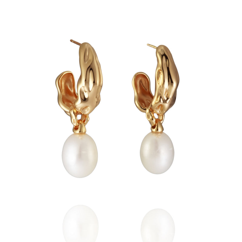 Midor Oval Pearl Drop Earrings
