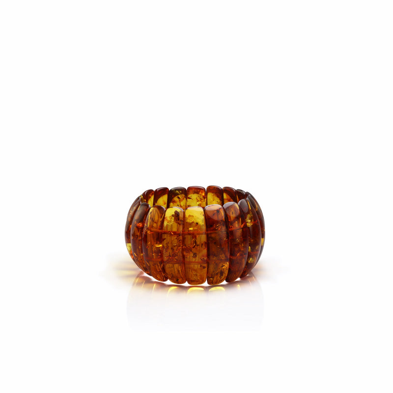 Natural Baltic Amber Elasticated Cuff Bracelet