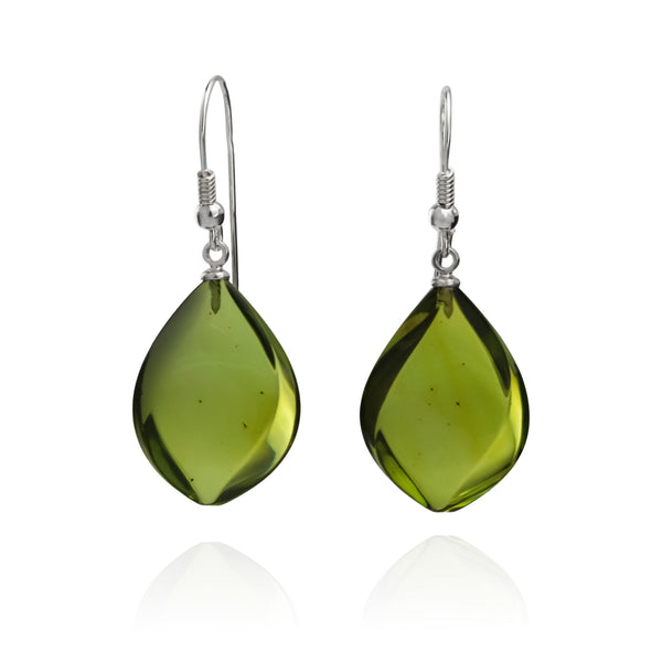 Green Baltic Amber Earrings G13