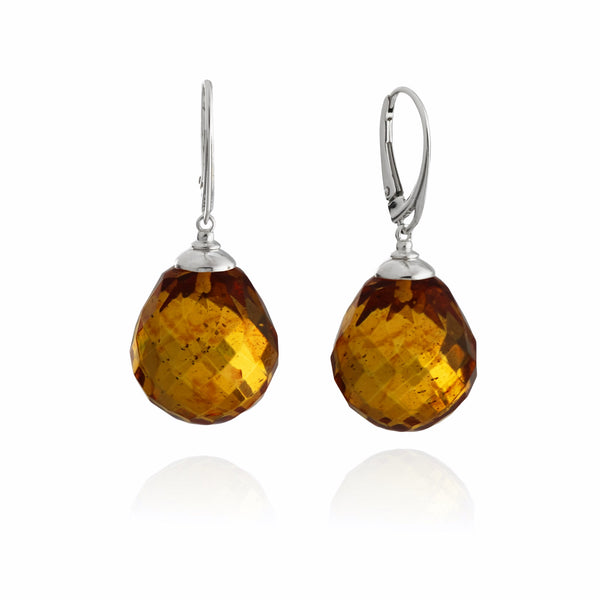 Natural Baltic Amber Faceted Earrings G15