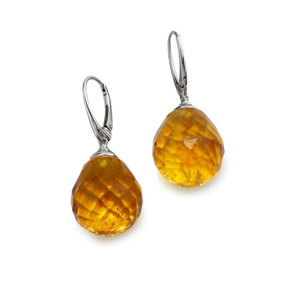 Natural Baltic Amber Faceted Earrings G15