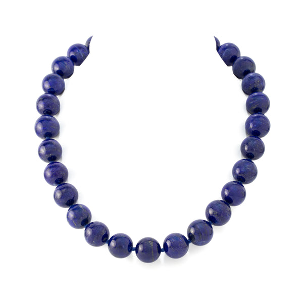 Natural Lapis Lazuli 15mm Bead Necklace H5