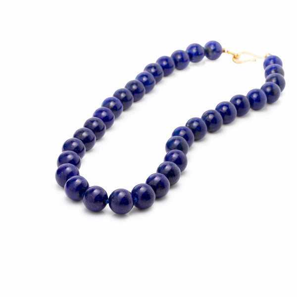 Natural Lapis Lazuli 12mm Bead Necklace H7