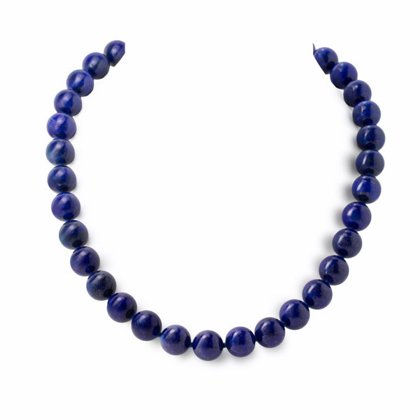 Natural Lapis Lazuli 12mm Bead Necklace H7