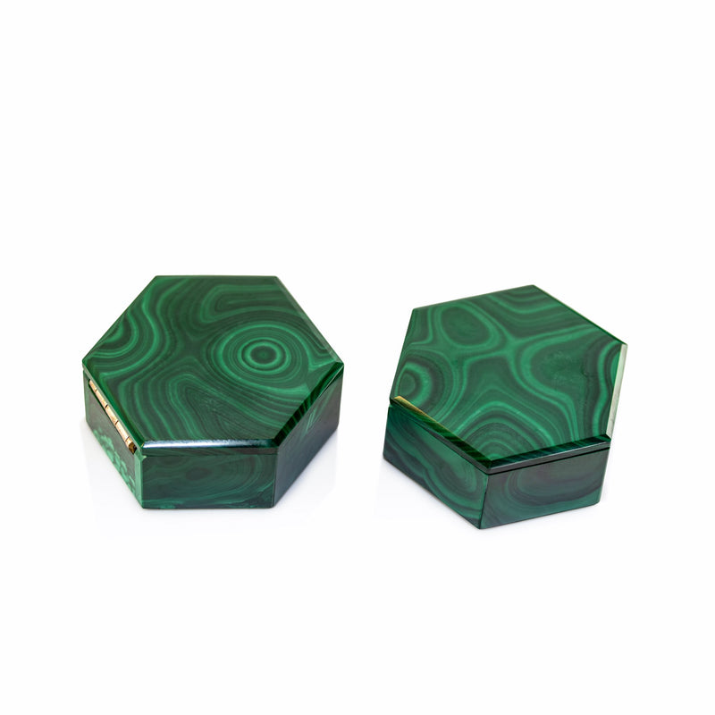 Hexagonal Malachite Box