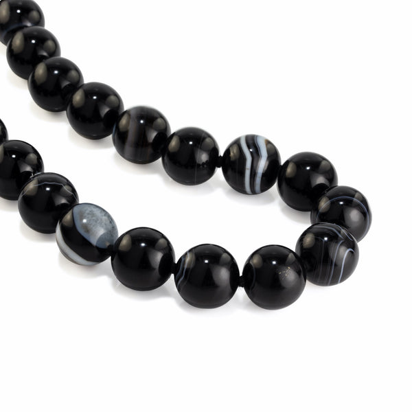 Black Botswana Agate Necklace Q17