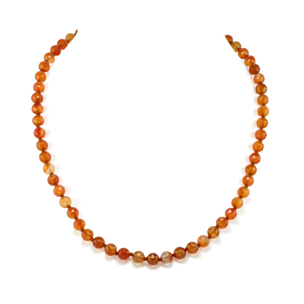 Faceted Natural Carnelian Necklace Q19