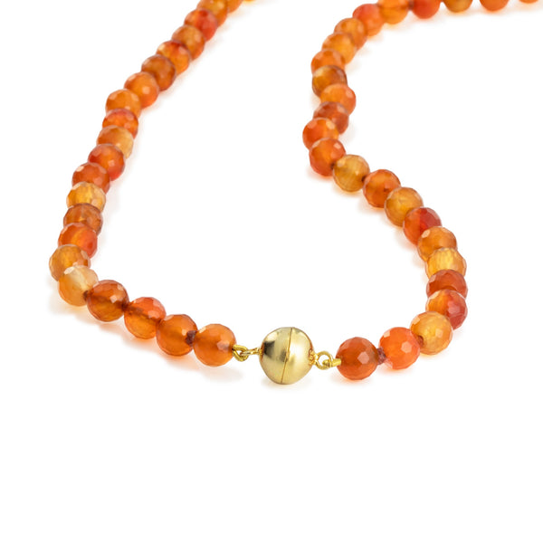 Faceted Natural Carnelian Necklace Q19