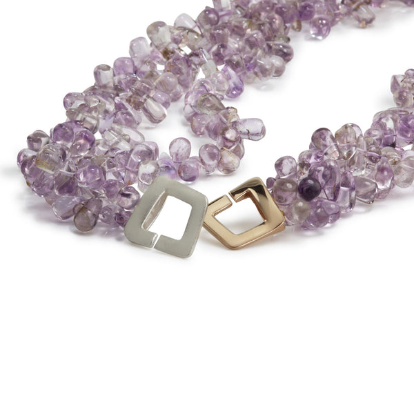 Natural Amethyst Torsade Necklace T15