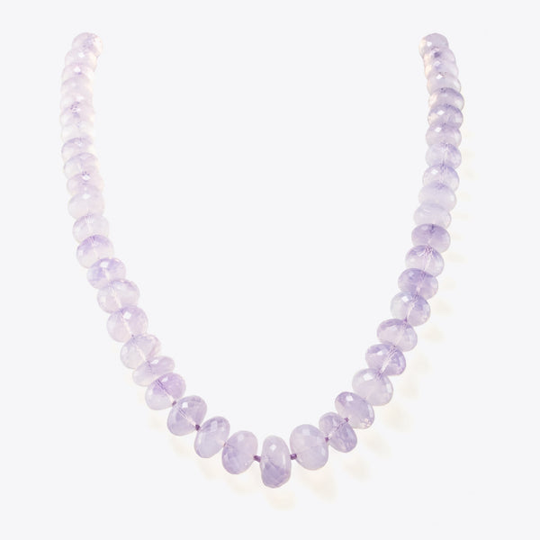 Brazilian Lavender Quartz Faceted Rondelle Necklace T20