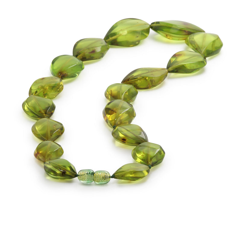 Green Baltic Amber Necklace T31