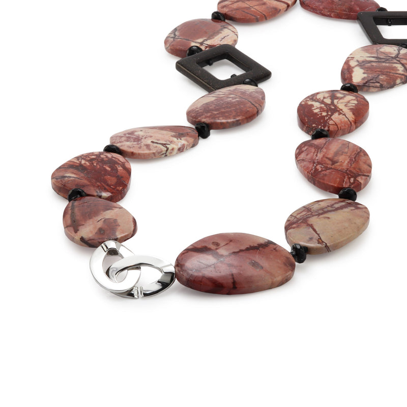 Paintbrush Jasper & Onyx Necklace T43