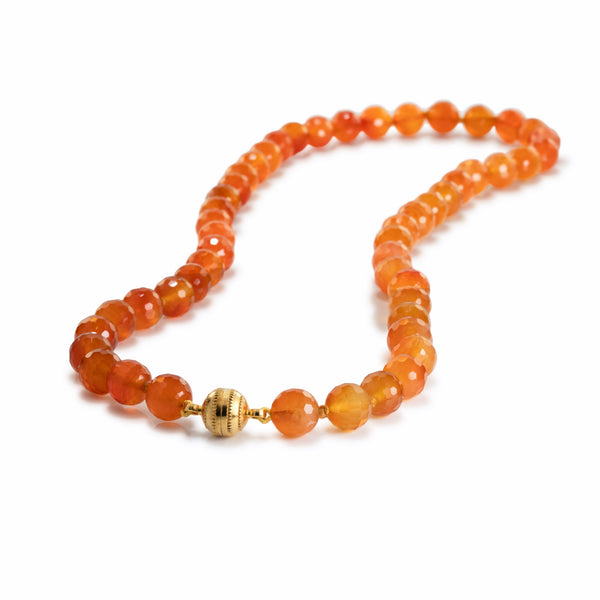 Faceted Carnelian Necklace H16