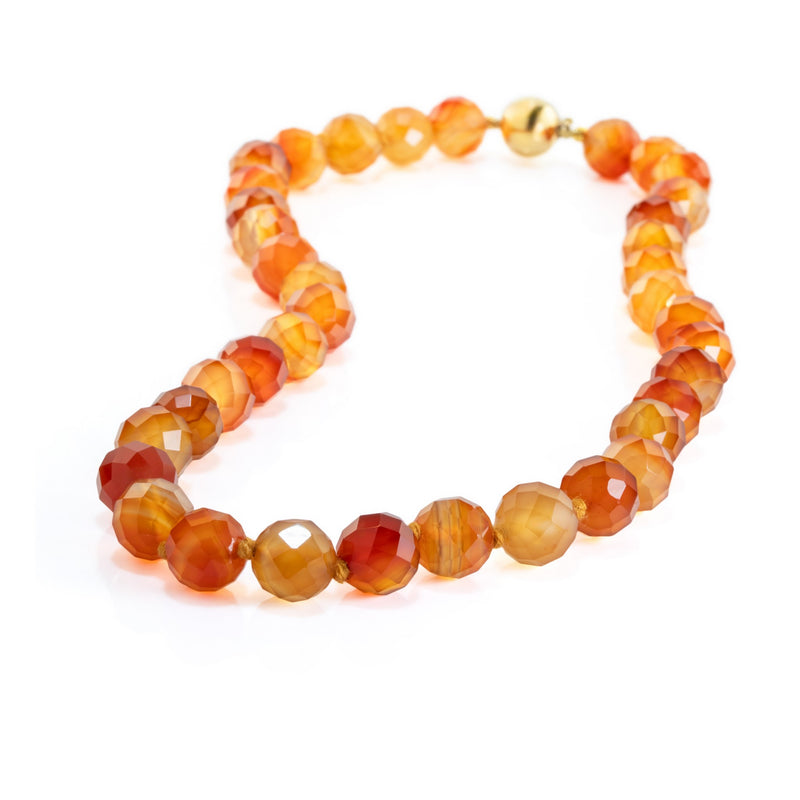 Faceted Carnelian Necklace H26