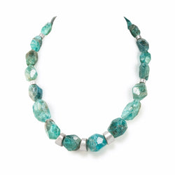 Apatite Nugget & Sterling Silver Necklace H8