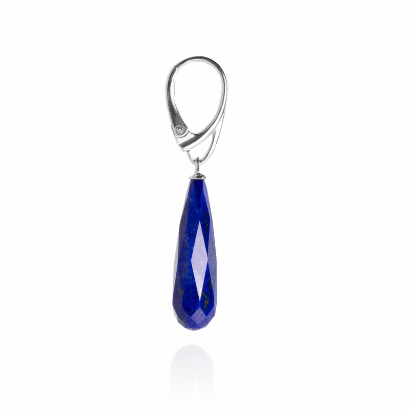 Faceted Lapis Lazuli Long Drop Earrings V10