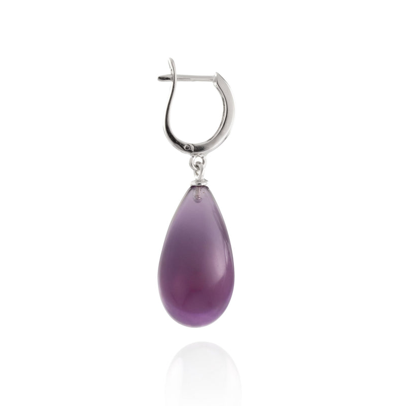 Amethyst Smooth Drop Earrings V11