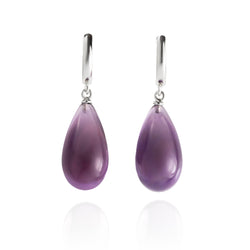 Amethyst Smooth Drop Earrings V11