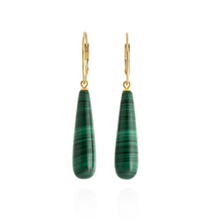 Long Malachite Drop Earrings V12