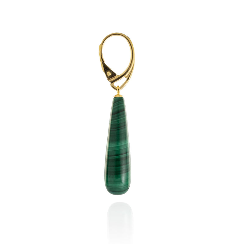 Long Malachite Drop Earrings V12