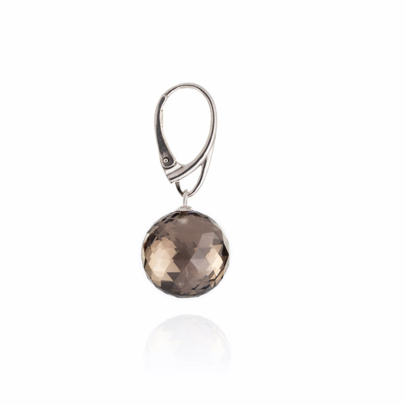 Smoky Quartz Faceted Drop Earrings V14