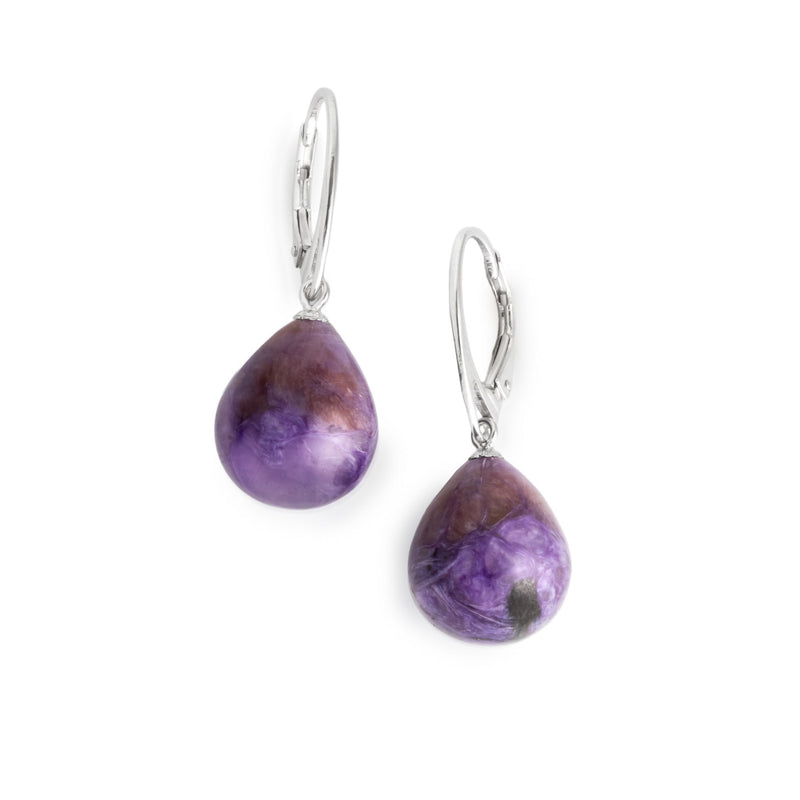 Charoite Drop Earrings V15