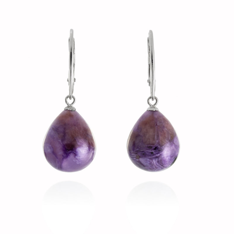 Charoite Drop Earrings V15