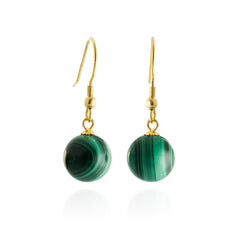 Malachite Bead Earrings V16