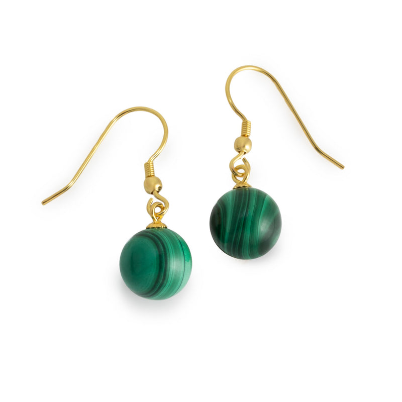 Malachite Bead Earrings V16