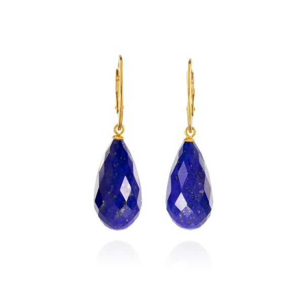 Natural Lapis Lazuli faceted Drop Earrings V20