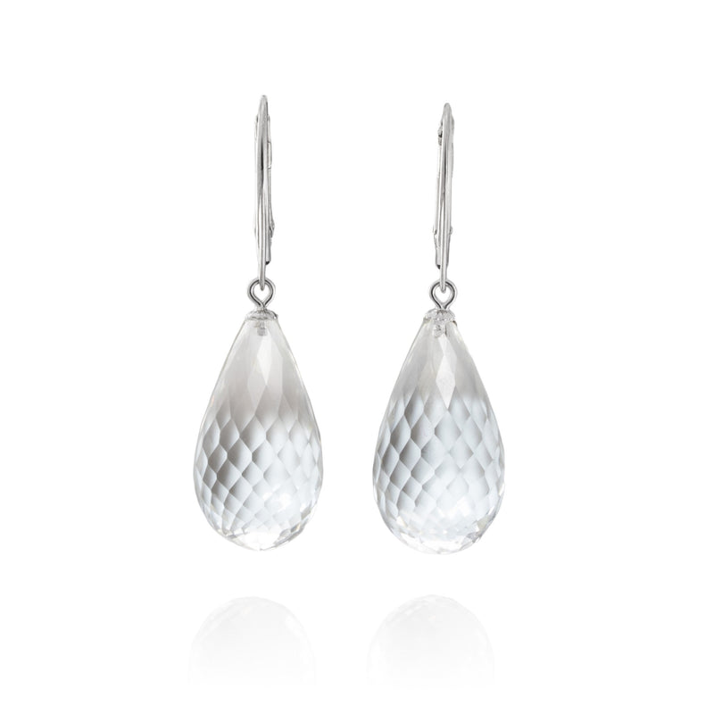 Faceted Rock Crystal Drop Earrings V21