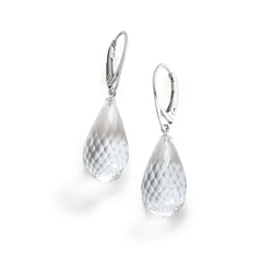 Faceted Rock Crystal Drop Earrings V21