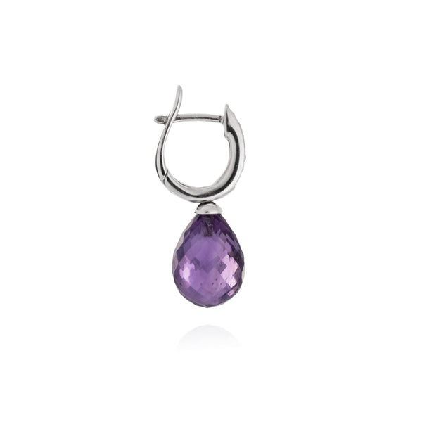 Amethyst & CZ Briolette Drop Earrings