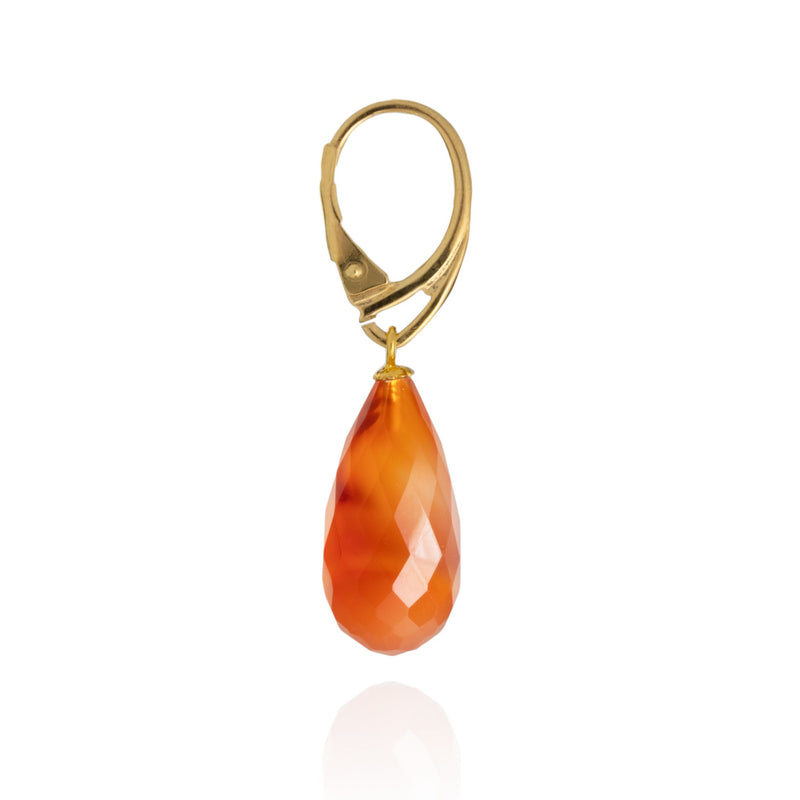 Faceted Carnelian Drop Earrings V26