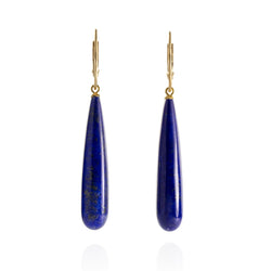 Natural Lapis Lazuli Long Drop Earrings V2