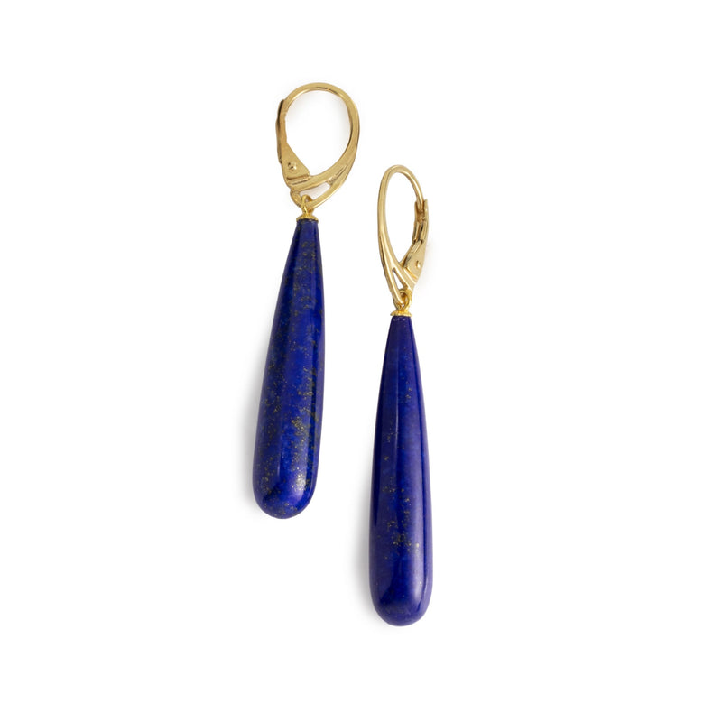 Natural Lapis Lazuli Long Drop Earrings V2