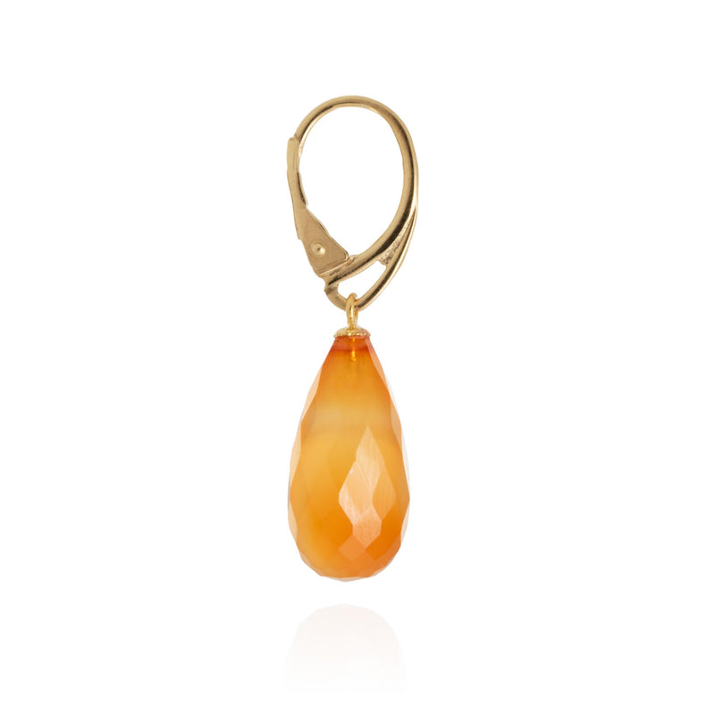 Faceted Carnelian Drop Earrings V32