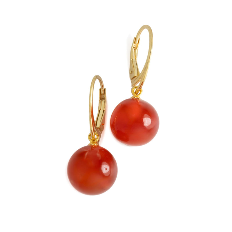 Carnelian Sphere Earrings V36