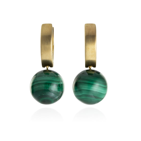 Malachite Bead Earrings V39