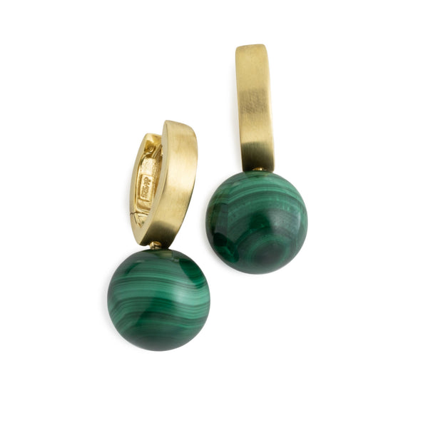 Malachite Bead Earrings V39