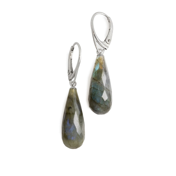 Labradorite Faceted Drop Earrings V41