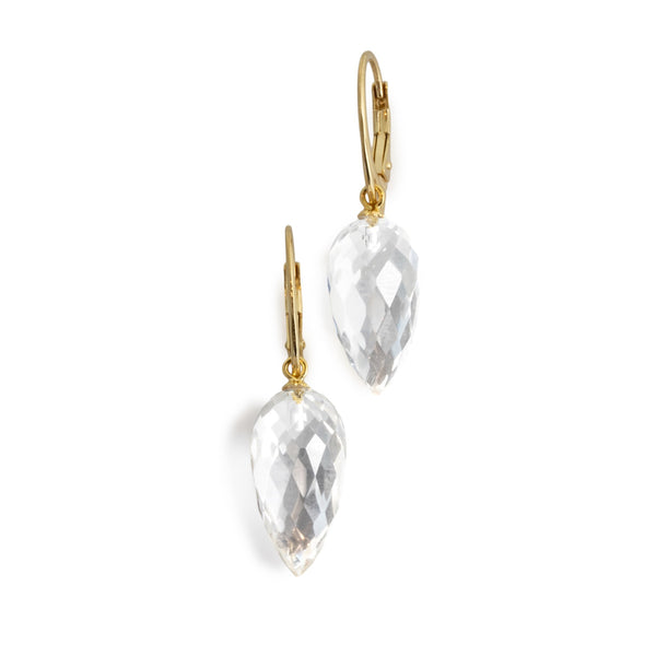 Faceted Rock Crystal Drop Earrings V42