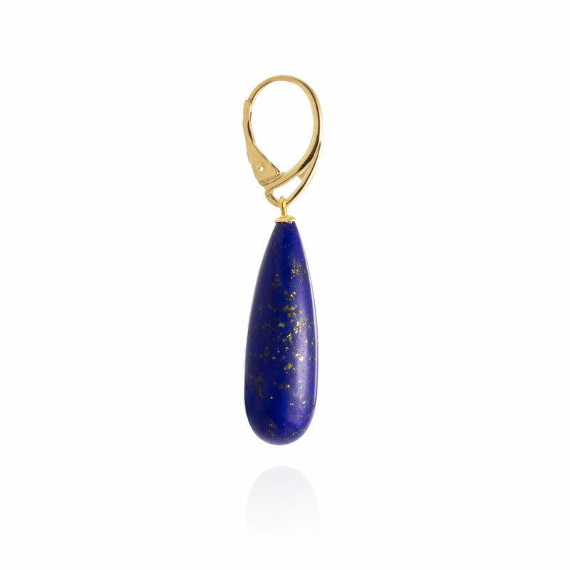 Natural Lapis Lazuli Long Drop Earrings V4