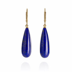 Natural Lapis Lazuli Long Drop Earrings V4