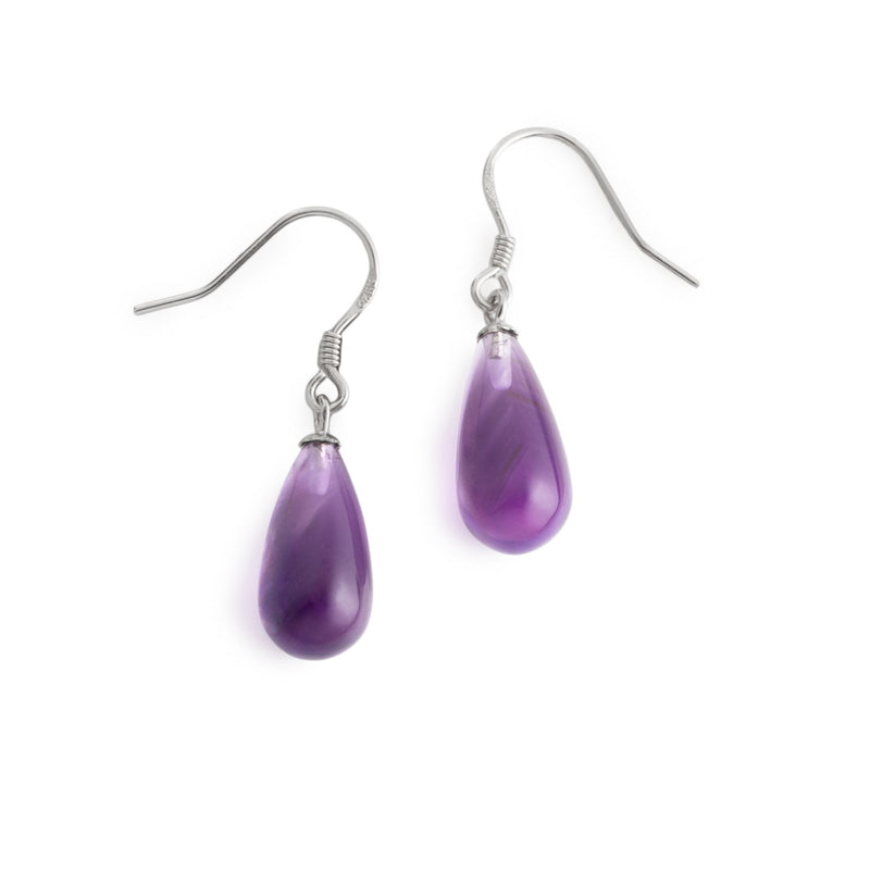 Amethyst Smooth Drop Earrings V9