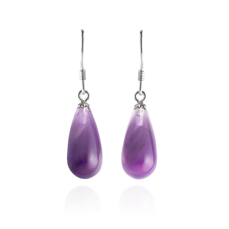 Amethyst Smooth Drop Earrings V9