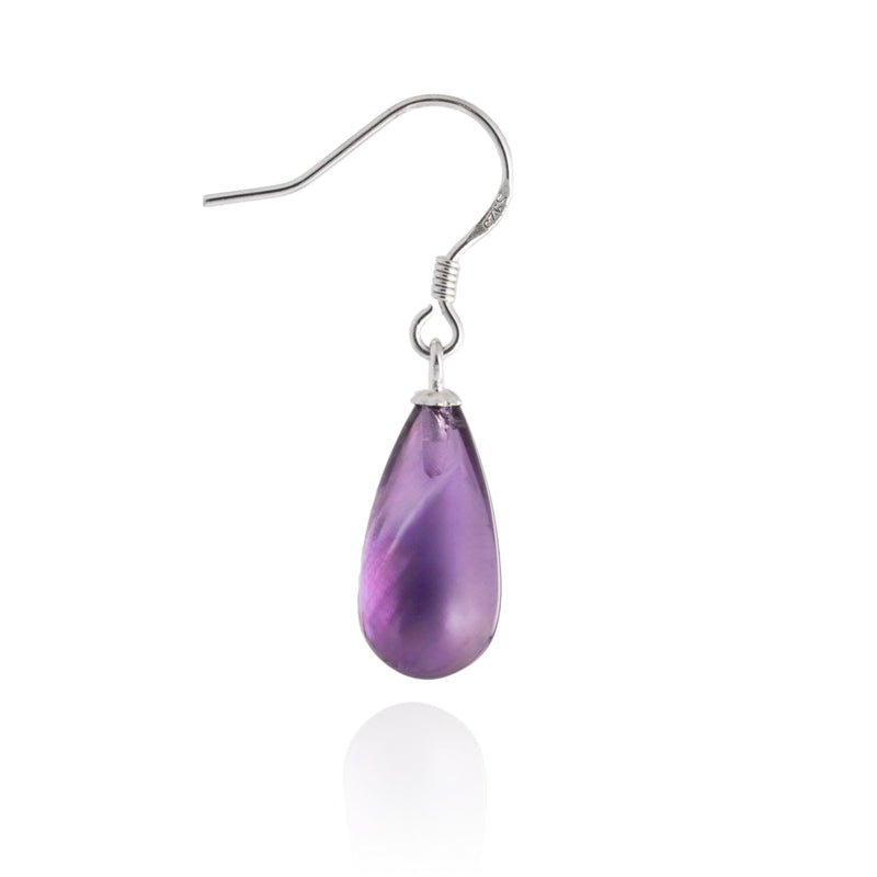 Amethyst Smooth Drop Earrings V9