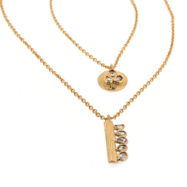 Ormonde Gilded Silver & Diamond Double Pendant Necklace